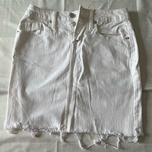White distressed Jean skirt